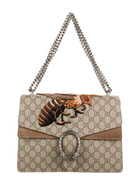 gucci bee bag brown|gucci shoulder bag beige.